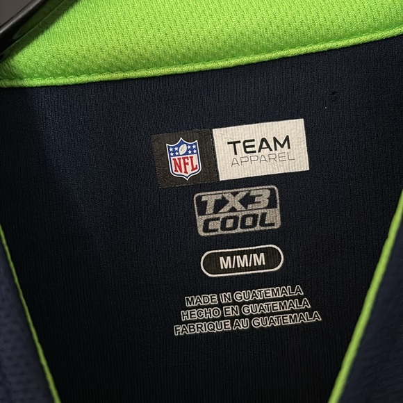 Mens NFL Seattle Seahawks Quarter Zip Shirt, Medium, Blue - Picture 4 of 5